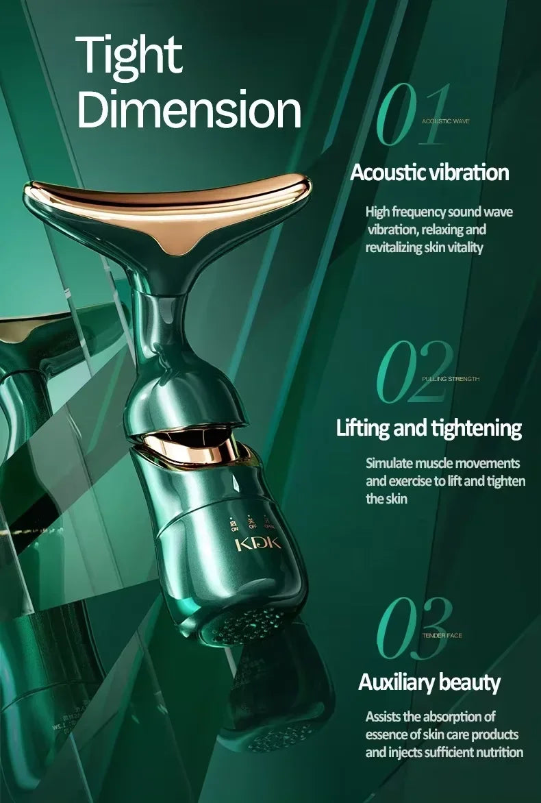 3 In 1 Facial Lifting Device Neck Facial Eye Massage Face Slimmer Ems Beauty Skin Tightening Wrinkle Anti Aging Face Massager