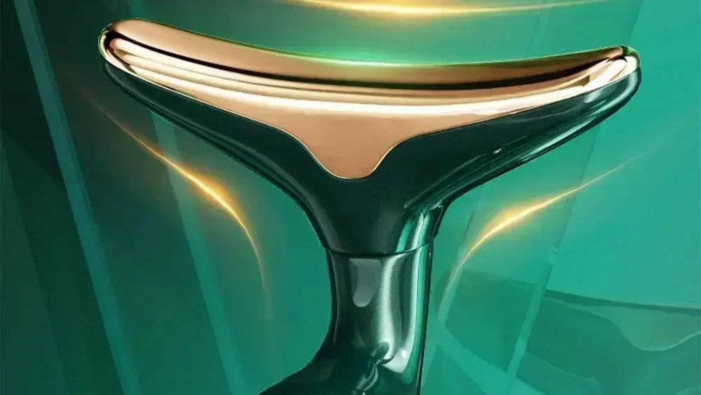 Appareil de lifting visage 3 en 1 vert – Massage cou, yeux et peau avec technologie EMS, anti-rides, raffermissant et minceur du visage