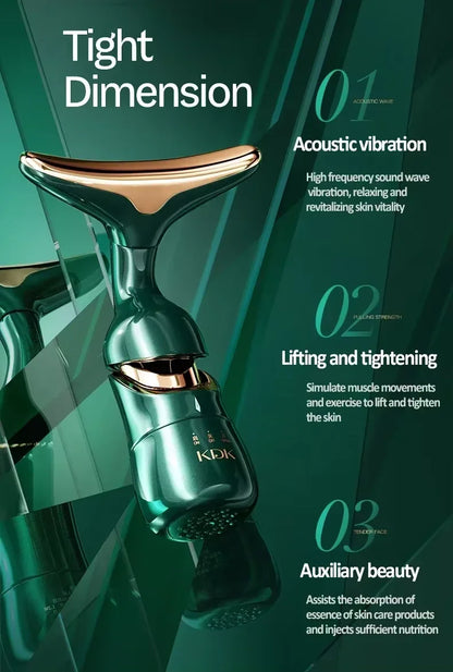 3 In 1 Facial Lifting Device Neck Facial Eye Massage Face Slimmer Ems Beauty Skin Tightening Wrinkle Anti Aging Face Massager