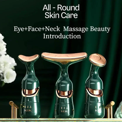 3 In 1 Facial Lifting Device Neck Facial Eye Massage Face Slimmer Ems Beauty Skin Tightening Wrinkle Anti Aging Face Massager